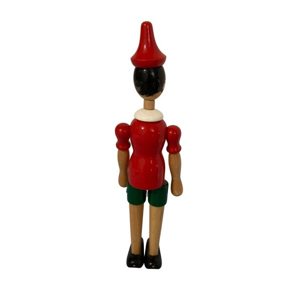Vintage Wood Pinocchio Posable Jointed Doll Figure Made Italy 12" - Picture 2 of 4
